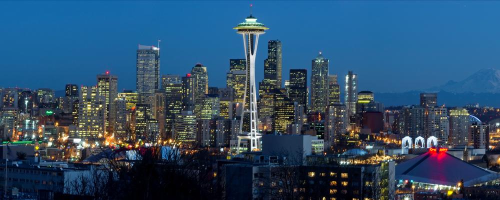 Seattle Skyline with Mount Rainier From Kerry Park Stitch